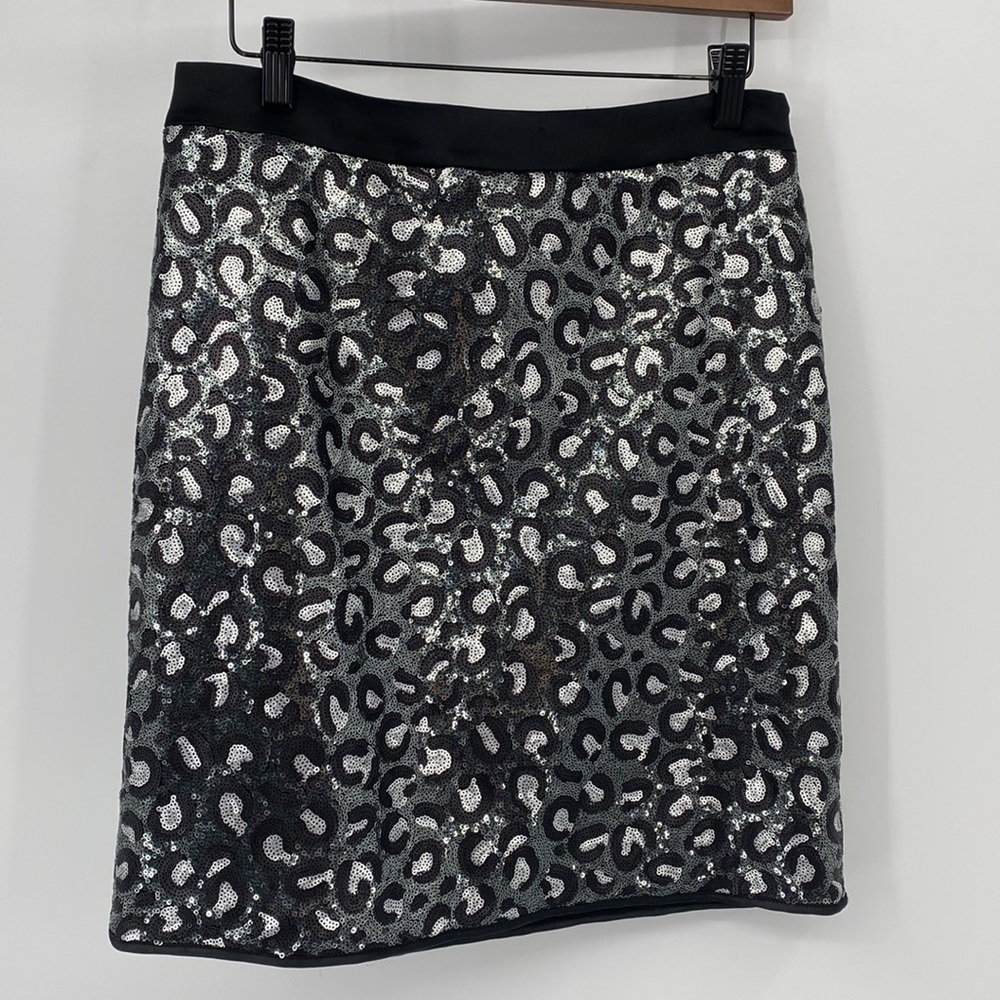 Love Moschino Sequin Mini Skirt Leopard Print Size 8